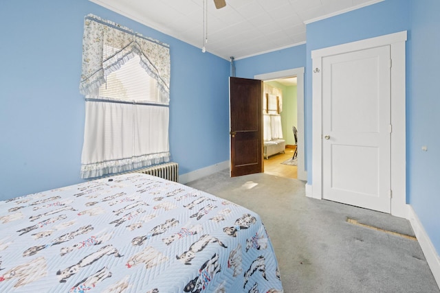70 Savage St, Bangor, ME 04401 - carpeted bedroom with crown molding, baseboards, and a ceiling fan