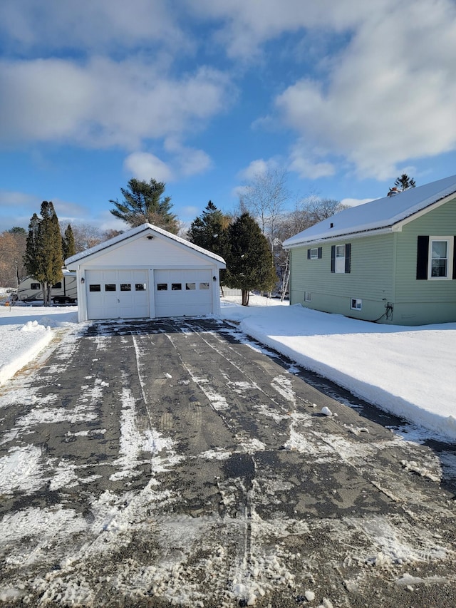 exterior space featuring a garage