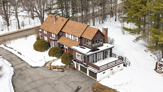 view of snowy aerial view