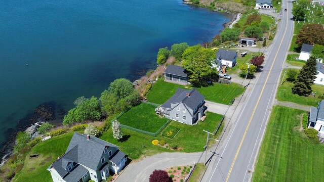 151 Main St, Lubec, ME 04652 - aerial overview of property's location featuring a large body of water and nearby suburban area