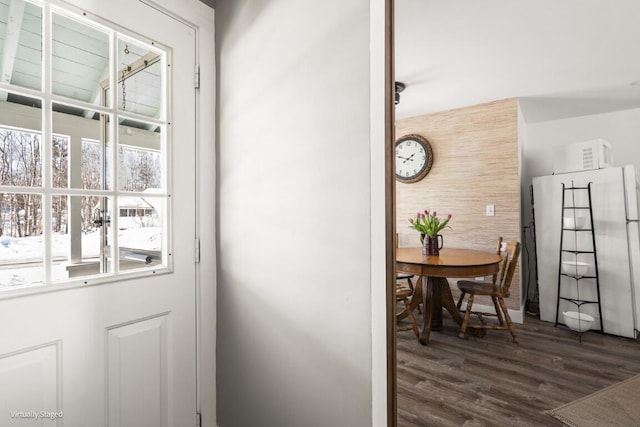 entryway featuring dark wood-type flooring