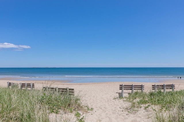 view of water feature featuring a beach view