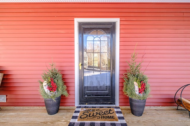 view of doorway to property