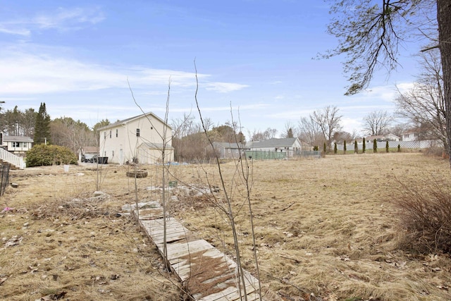 view of yard with fence