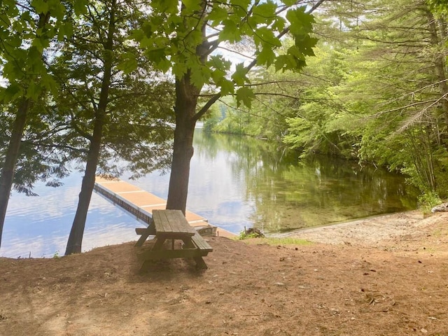 view of water feature featuring a floating dock