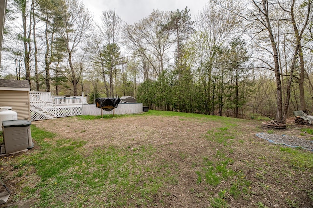 72 Annabessacook Dr, Winthrop, ME 04364 - view of yard with a wooden deck