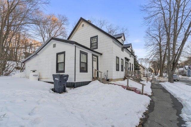 view of snowy exterior