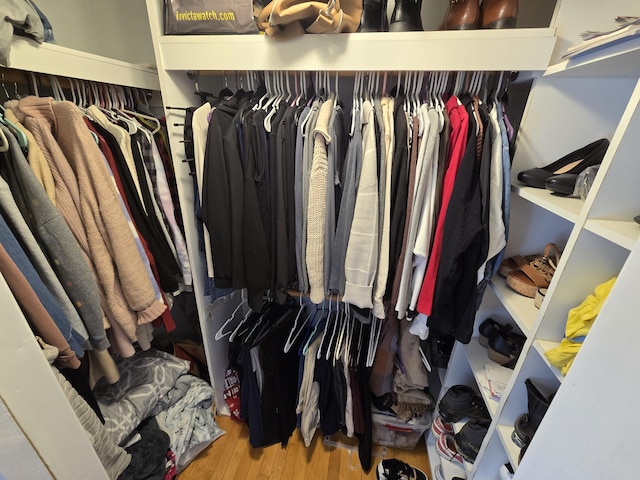 spacious closet featuring wood finished floors