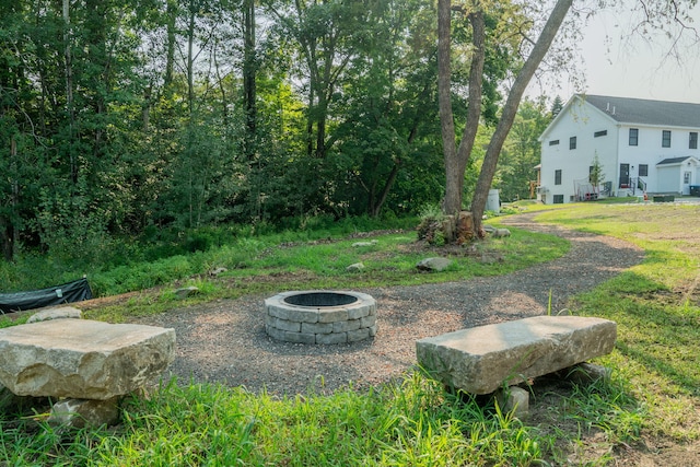 7 Parsonage Rd Unit 5, North Yarmouth, ME 04097 - view of yard featuring a fire pit