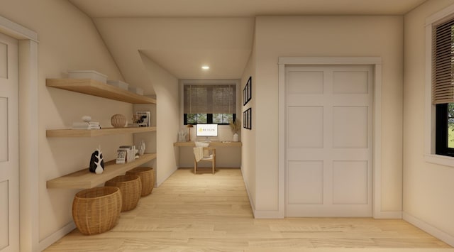 300 N Rd, Yarmouth, ME 04096 - hall with light wood finished floors and recessed lighting