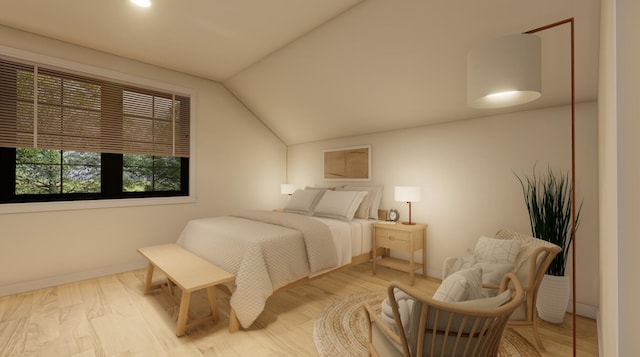 300 N Rd, Yarmouth, ME 04096 - bedroom with lofted ceiling and light wood-type flooring