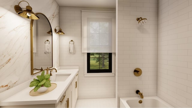 300 N Rd, Yarmouth, ME 04096 - full bathroom with double vanity and bathtub / shower combination
