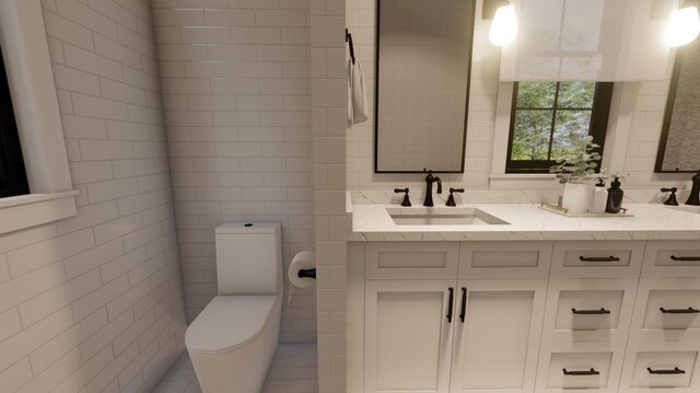 300 N Rd, Yarmouth, ME 04096 - full bathroom featuring tile walls and double vanity