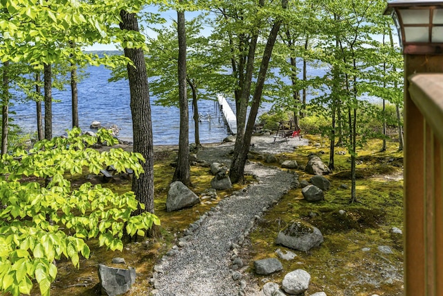 view of yard featuring a water view