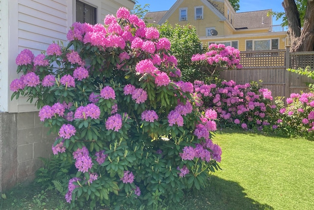 view of yard with fence