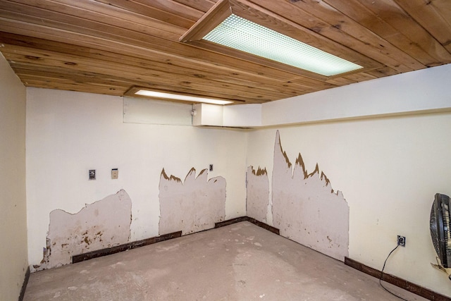 interior space featuring wood ceiling