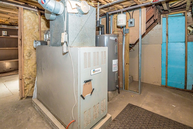 utilities with electric water heater and heating unit