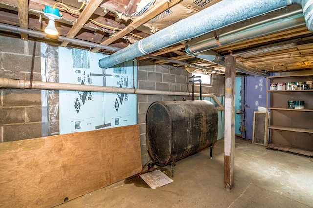 basement with heating fuel