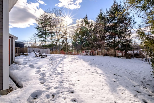 view of snowy yard