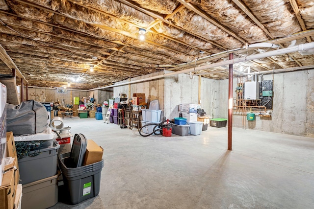 view of unfinished basement