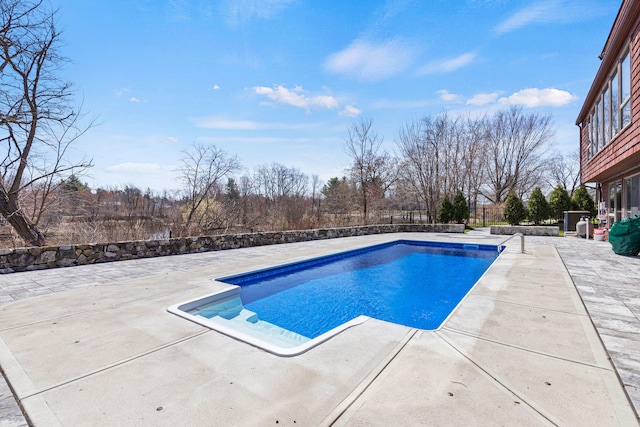 view of pool featuring a patio area and a fenced in pool