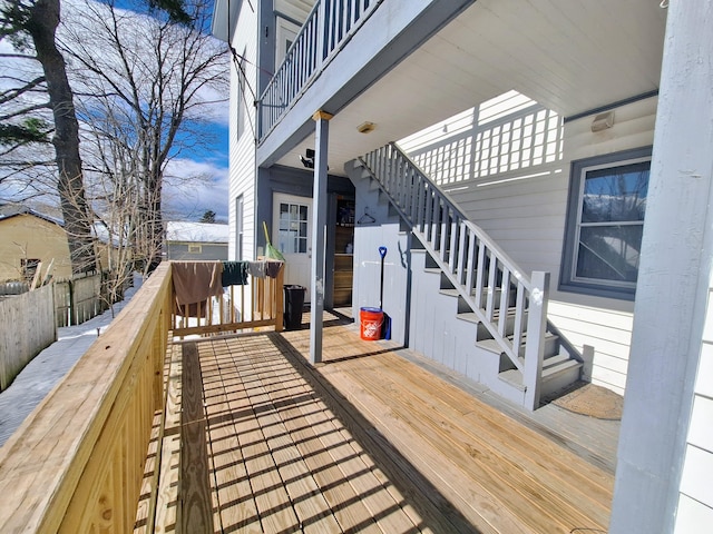 deck with stairway