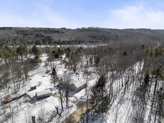 view of snowy aerial view