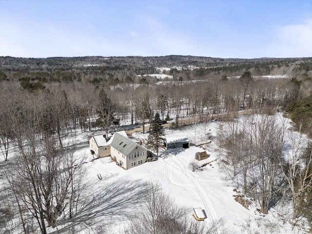 view of snowy aerial view