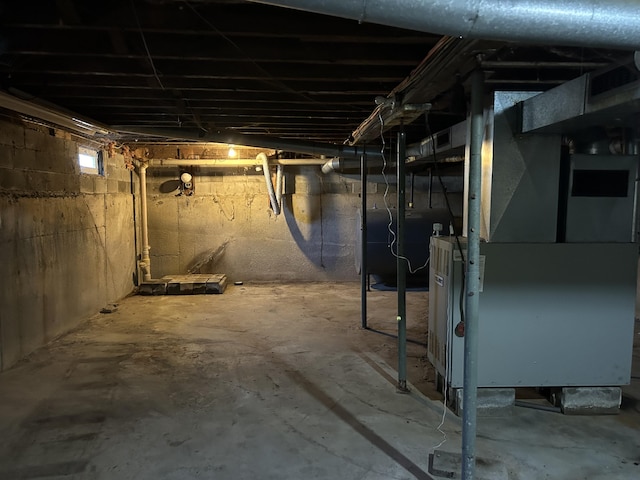 basement featuring heating fuel