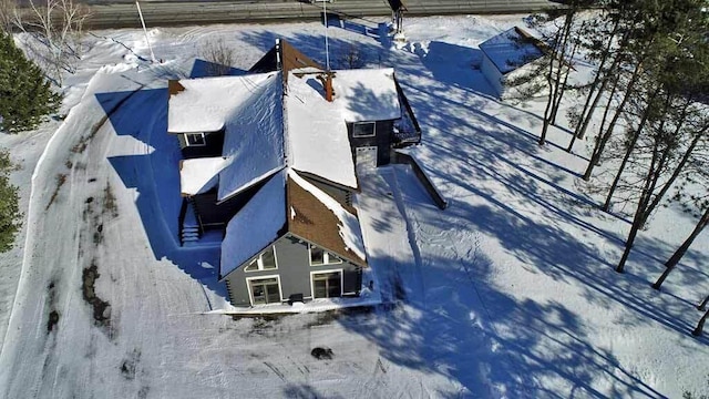 view of snowy aerial view