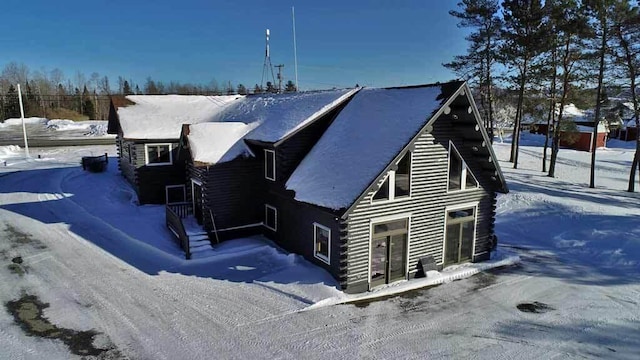 view of snowy aerial view