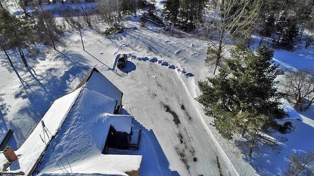 view of snowy aerial view