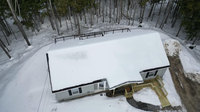 view of snowy aerial view