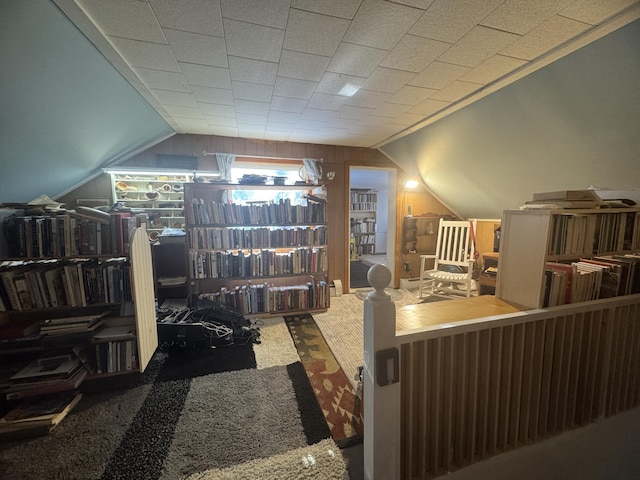 51 N Guilford Rd, Monson, ME 04464 - carpeted home office featuring lofted ceiling
