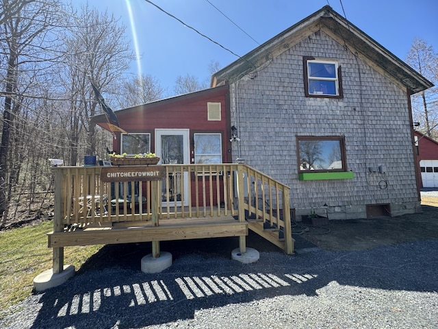 51 N Guilford Rd, Monson, ME 04464 - back of house with a wooden deck