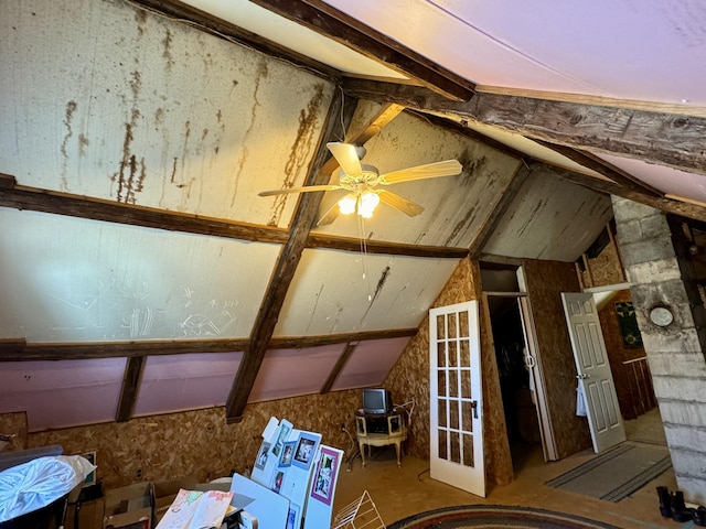 view of unfinished attic