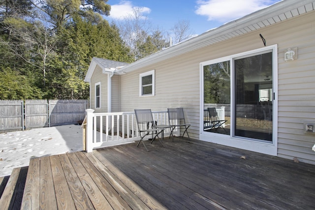 wooden terrace with fence