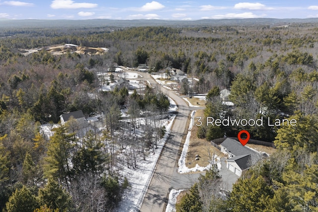 aerial view with a forest view