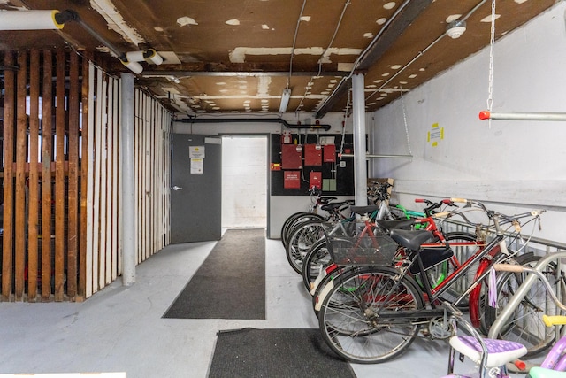 garage with bike storage