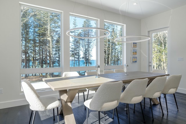 dining room featuring baseboards and wood finished floors