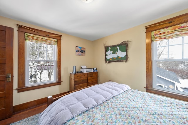 bedroom with baseboards