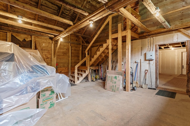 323 Runaround Pond Rd, Durham, ME 04222 - unfinished attic featuring electric panel