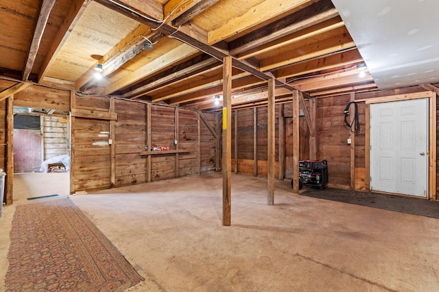 323 Runaround Pond Rd, Durham, ME 04222 - unfinished basement with wooden walls
