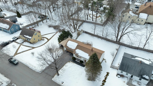 view of snowy aerial view