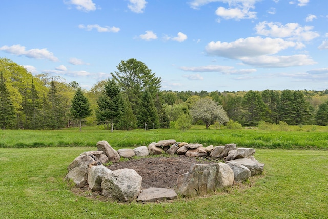 463 Back Meadow Rd, Damariscotta, ME 04543 - view of green lawn featuring a wooded view