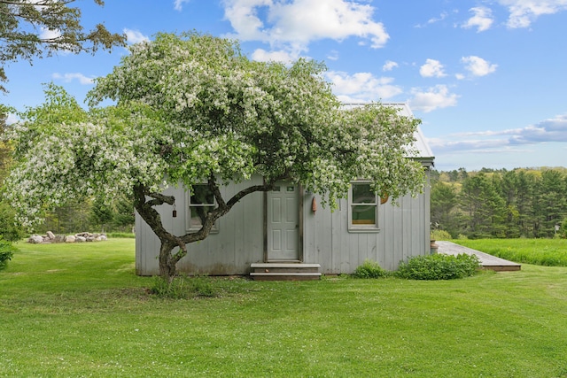 463 Back Meadow Rd, Damariscotta, ME 04543 - view of front of home with a front lawn and an outbuilding
