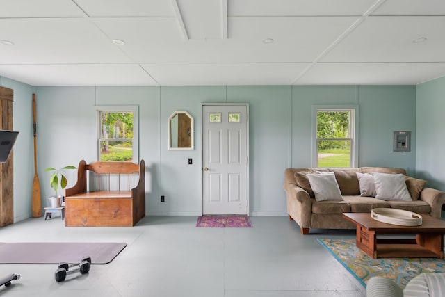 463 Back Meadow Rd, Damariscotta, ME 04543 - living area with finished concrete floors
