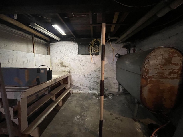 unfinished basement with heating fuel