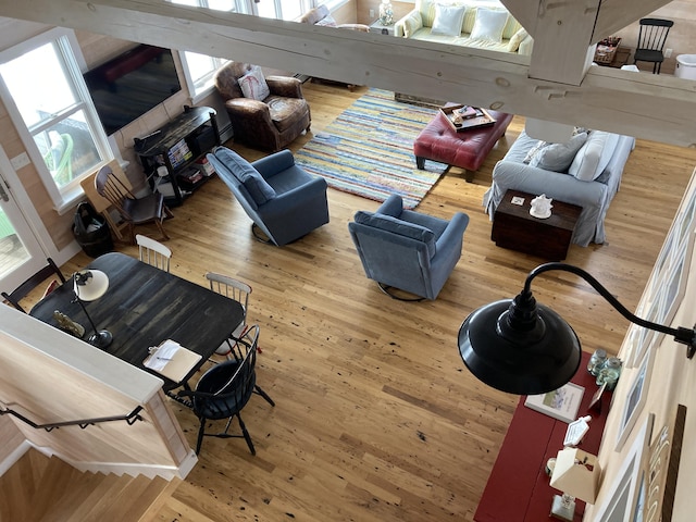 living room featuring wood finished floors