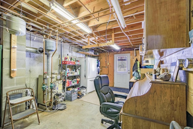 office featuring unfinished concrete floors